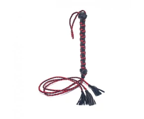 Three Tail Tassel Flogger Polished Leather 30"