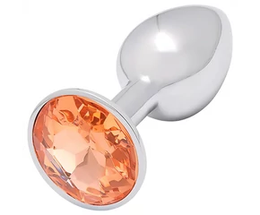 Sunfo - fém anál plug arany kővel (ezüst)