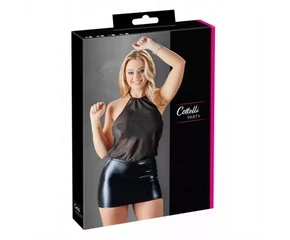 Cottelli - fényes chiffon ruha (fekete)