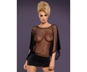 Obsessive Punker - áttetsző miniruha tangával (fekete)