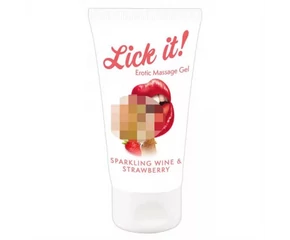 Lick it! - 2in1 ehető síkosító - pezsgő-eper (50ml)