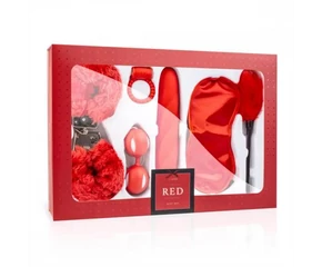 Loveboxxx I love Red - vibrátoros kötöző szett (6 részes) - piros