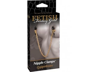 Fetish Fantasy Gold Nipple Chain Clamps