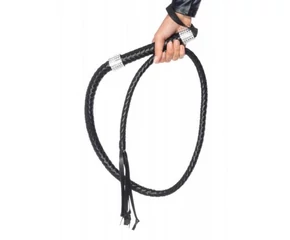 Rhinestone Handle Whip Black