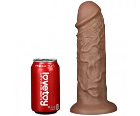 10.5'' Realistic Chubby Vibrating Dildo Brown