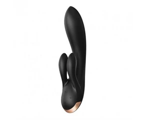 SATISFYER DOUBLE FLEX - OKOS, DUPLA NYUSZIS VIBRÁTOR (FEKETE)