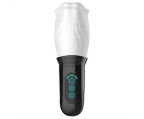 Funny Me First Class - forgó műszáj maszturbátor (fehér-fekete)