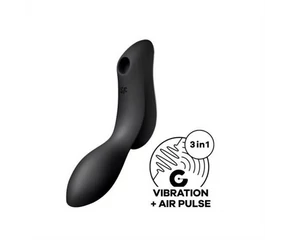 Satisfyer Curvy Trinity 2 - léghullámos 2in1 vibrátor (fekete)