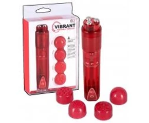 Hordozható vibrátor szett - piros (5 részes)