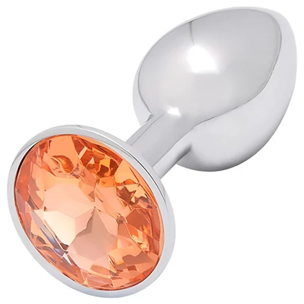 Sunfo - fém anál plug arany kővel (ezüst)