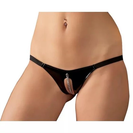 Black Level - láncos lakk tanga nőknek (fekete)