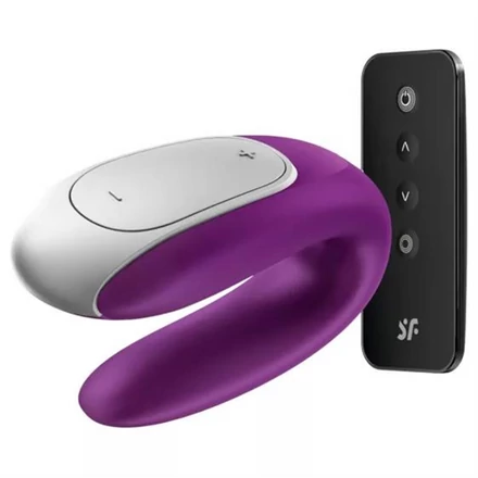 Satisfyer Double Fun - okos, akkus, vízálló, rádiós párvibrátor (lila)