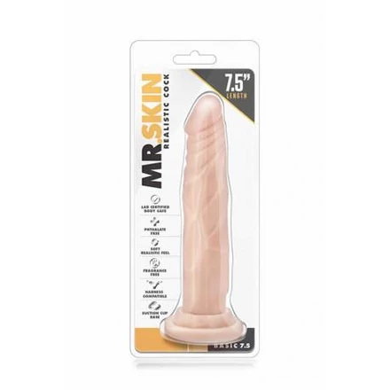 Dr. Skin 7,5 - tapadótalpas élethű dildó - natúr (19cm)
