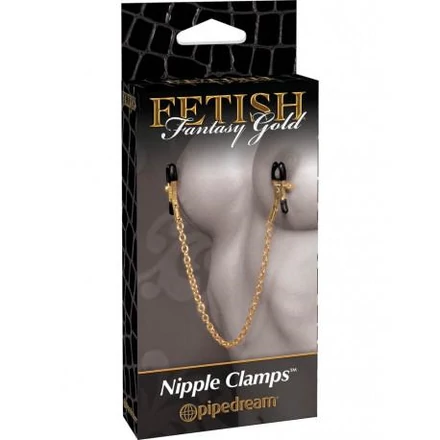 Fetish Fantasy Gold Nipple Chain Clamps