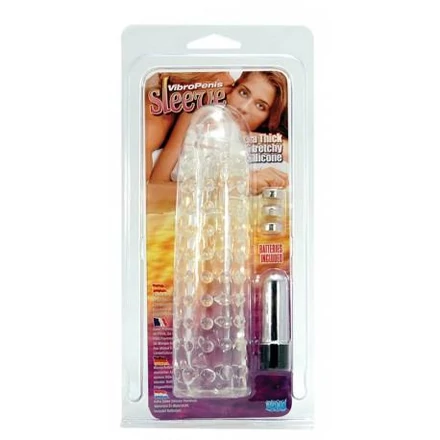 Silikon Vibro Penis Sleeve 16 cm m. Vibr.