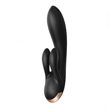 SATISFYER DOUBLE FLEX - OKOS, DUPLA NYUSZIS VIBRÁTOR (FEKETE)