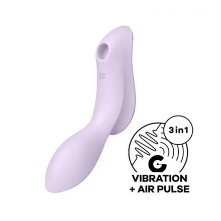 SATISFYER CURVY TRINITY 2 - AKKUS HÜVELYI ÉS CSIKLÓVIBRÁTOR (LILA)