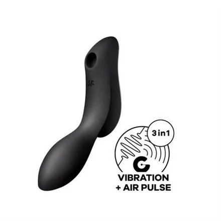 Satisfyer Curvy Trinity 2 - léghullámos 2in1 vibrátor (fekete)