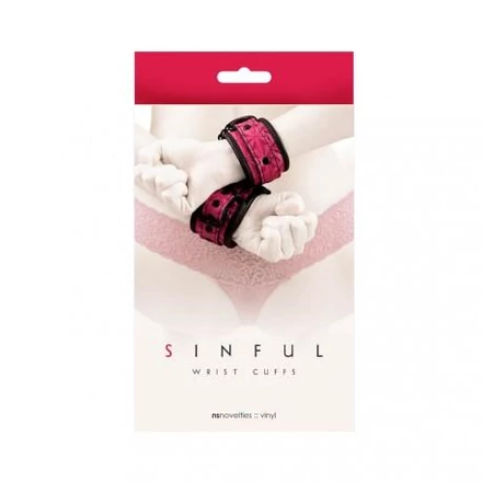 SINFUL csuklóbilincs csatos pink 