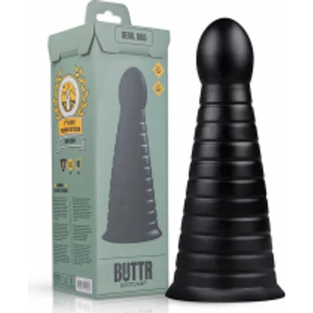 BUTTR Devil Dog - tapadótalpas dildó (fekete)