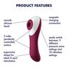 SATISFYER DUAL CRUSH - AKKUS HÜVELYI ÉS CSIKLÓVIBRÁTOR (PIROS)