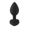 You2Toys Silicone Butt Plug - fehér köves, szíves anál dildó (fekete)