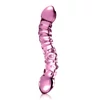 Icicles No. 55 - kétvégű, G-pont üveg dildó (pink)