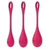 SATISFYER YONI POWER 1 - GÉSAGOLYÓ SZETT - PIROS (3 RÉSZES)