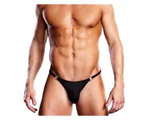 Microf. Thong w. Metal Rings Bl. 