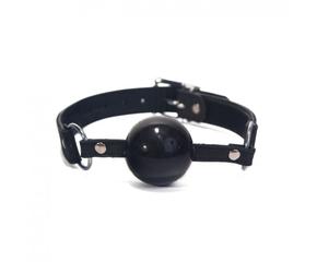 Silicone Ball Gag Nubuck Leather