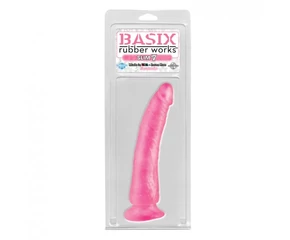 Basix vékony 7" Dildo - Pink