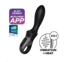 SATISFYER HEAT CLIMAX - OKOS, MELEGÍTŐ ANÁLVIBRÁTOR (FEKETE)