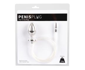 Piss to Ass Plug - üreges acél anál dildó húgycsőtágítóval