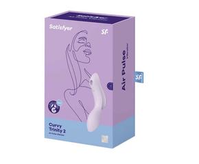 SATISFYER CURVY TRINITY 2 - AKKUS HÜVELYI ÉS CSIKLÓVIBRÁTOR (LILA)