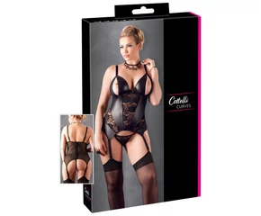 Cottelli - Virágos női felső, telt idomokra (fekete) Cottelli - Virágos női felső, telt idomokra (fekete)