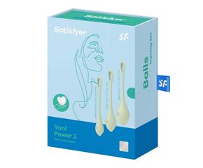 SATISFYER YONI POWER 2 - GÉSAGOLYÓ SZETT - ZÖLD (3 RÉSZES)