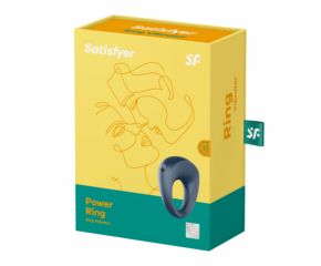 Satisfyer Power Ring - vízálló, akkus péniszgyűrű (szürke)