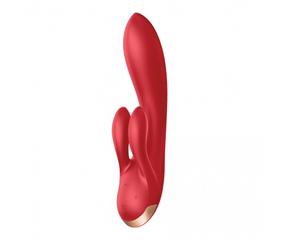 SATISFYER DOUBLE FLEX - OKOS, DUPLA NYUSZIS VIBRÁTOR (PIROS)