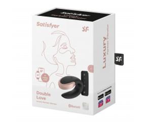 Satisfyer Double Love - okos, akkus, vízálló, rádiós párvibrátor (fekete)