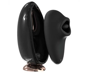 Sex HD Mirror - melegítő funkciós nyaló vibrátor (fekete)