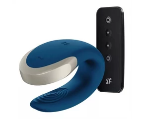 Satisfyer Double Love - okos, akkus, vízálló, rádiós párvibrátor (kék)