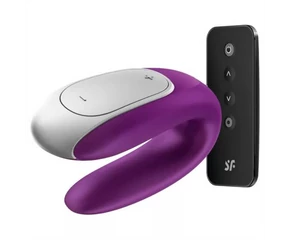 Satisfyer Double Fun - okos, akkus, vízálló, rádiós párvibrátor (lila)