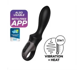 SATISFYER HEAT CLIMAX - OKOS, MELEGÍTŐ ANÁLVIBRÁTOR (FEKETE)