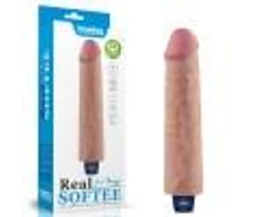 9.5" REAL SOFTEE Rechargeable Vibrating Dildo(Flesh)