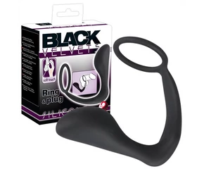 Black Velvet análujj péniszgyűrűvel - Fekete Black Velvet análujj péniszgyűrűvel - Fekete