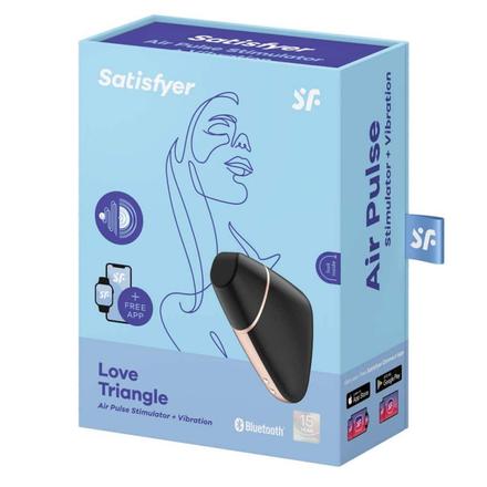 SATISFYER LOVE TRIANGLE - OKOS, AKKUS, VÍZÁLLÓ CSIKLÓIZGATÓ VIBRÁTOR (FEKETE)