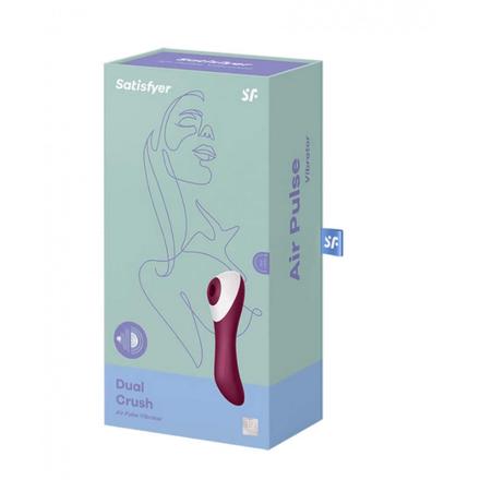 SATISFYER DUAL CRUSH - AKKUS HÜVELYI ÉS CSIKLÓVIBRÁTOR (PIROS)
