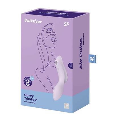 SATISFYER CURVY TRINITY 2 - AKKUS HÜVELYI ÉS CSIKLÓVIBRÁTOR (LILA)