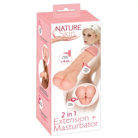 Nature Skin 2in1 - műpopsi és péniszköpeny (natúr)