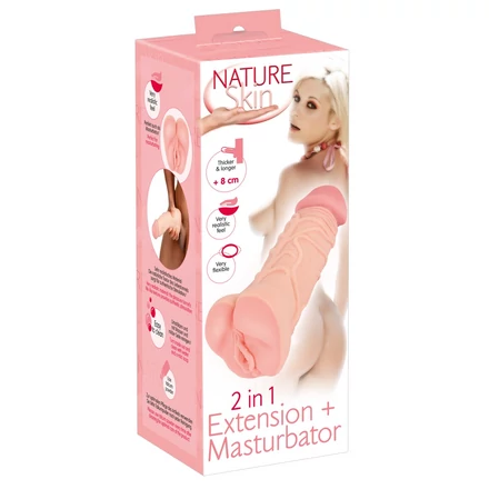Nature Skin 2in1 - műpunci és péniszköpeny (natúr)